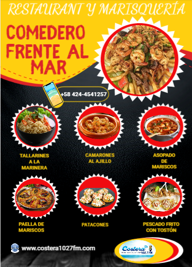 flyer de restaurant y marisqueria comedero